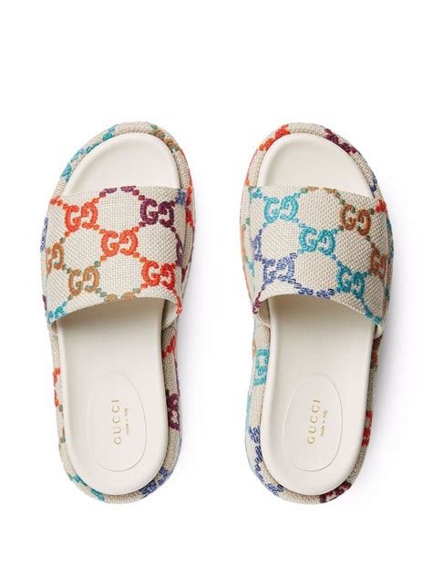 rainbow gucci watch|Gucci rainbow platform slides.